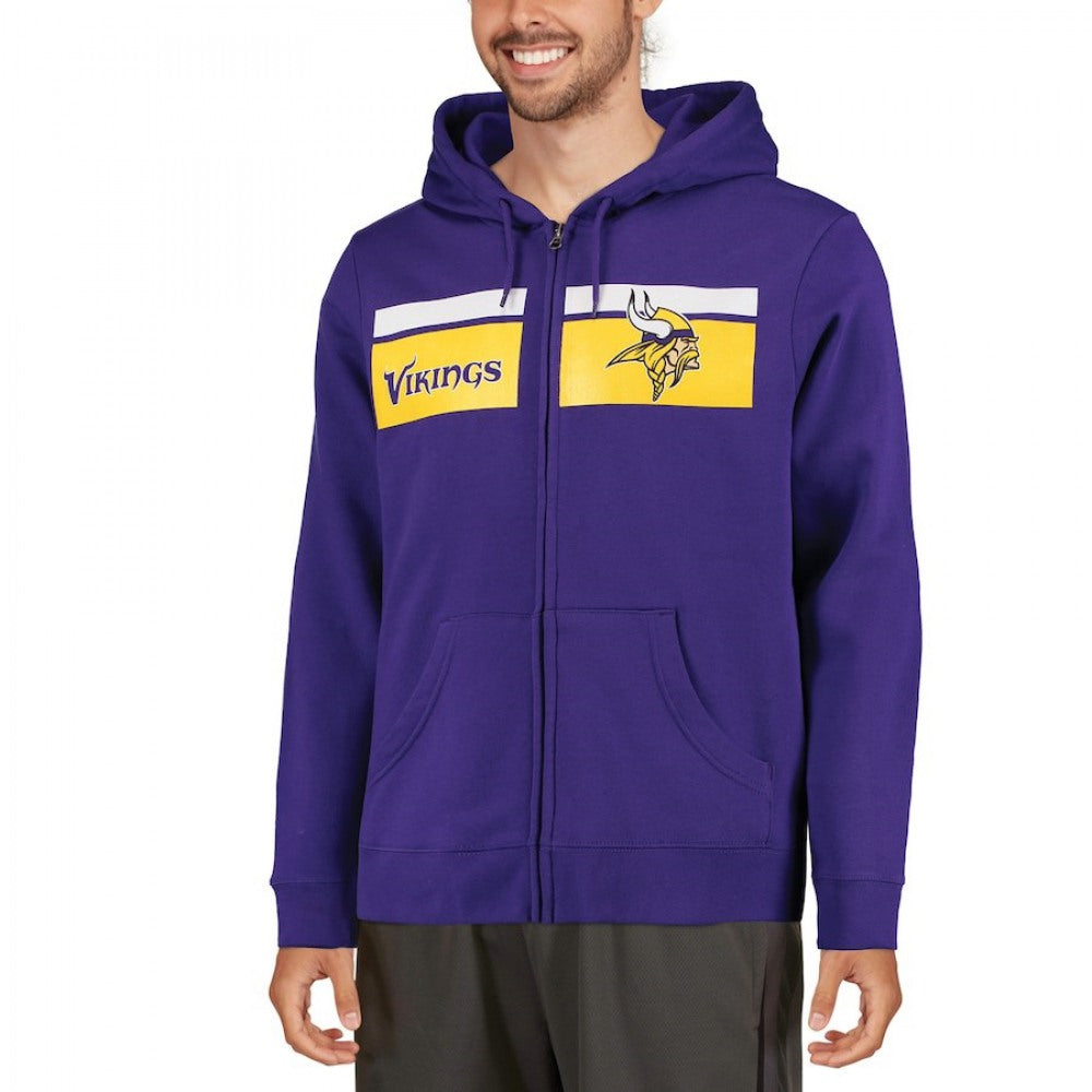 Men's Minnesota Vikings Purple Majestic Touchback Full-Zip NFL Hoodie 
