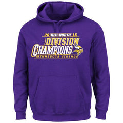 Men's Minnesota Vikings Majestic Purple 2015 NFC North Division Champions Pullover Hoodie 
