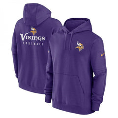 Men's Minnesota Vikings Purple Sideline Club Fleece Pullover Hoodie 