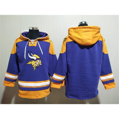 Men's Minnesota Vikings Blank Purple/Yellow Ageless Must-Have Lace-Up Pullover Hoodie 