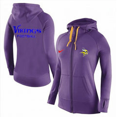 Women's Minnesota Vikings Full-Zip Performance Hoodie Purple_1 