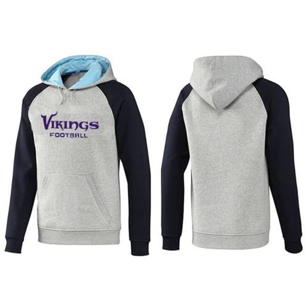 Minnesota Vikings English Version Pullover Hoodie Grey & Blue 