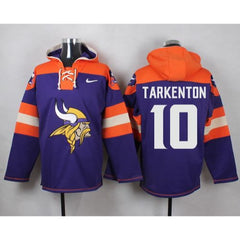 Vikings #10 Fran Tarkenton Purple Player Pullover NFL Hoodie 