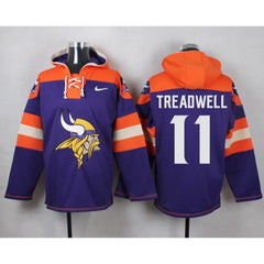 Vikings #11 Laquon Treadwell Purple Player Pullover NFL Hoodie 