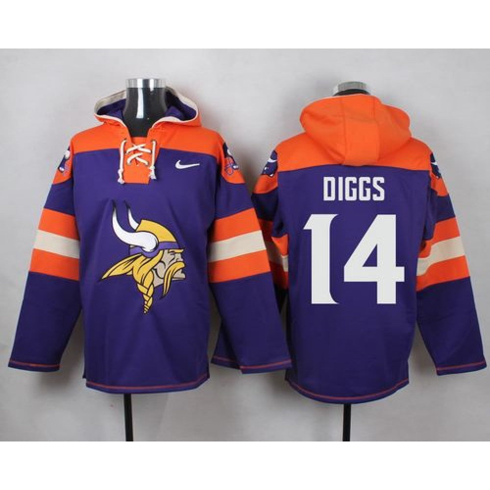 Vikings #14 Stefon Diggs Purple Player Pullover NFL Hoodie 