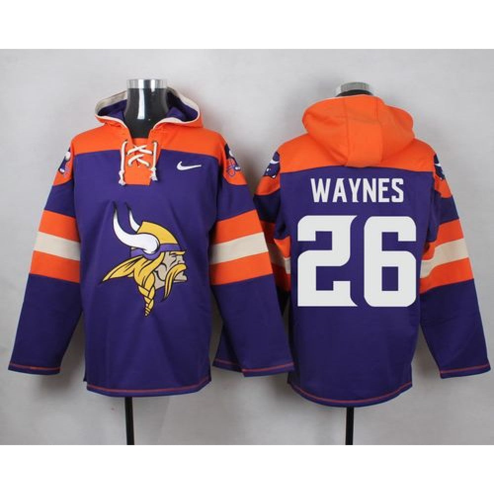 Vikings #26 Trae Waynes Purple Player Pullover NFL Hoodie 