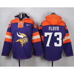 Vikings #73 Sharrif Floyd Purple Player Pullover NFL Hoodie 