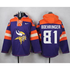 Vikings #81 Moritz Boehringer Purple Player Pullover NFL Hoodie 