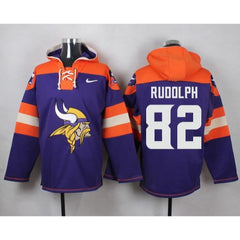 Vikings #82 Kyle Rudolph Purple Player Pullover NFL Hoodie 