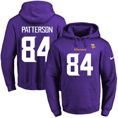 Vikings #84 Cordarrelle Patterson Purple Name & Number Pullover NFL Hoodie 