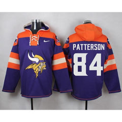 Vikings #84 Cordarrelle Patterson Purple Player Pullover NFL Hoodie 