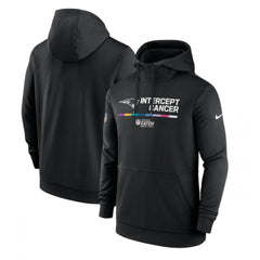 Men's New England Patriots 2022 Black Crucial Catch Therma Performance Pullover Hoodie 