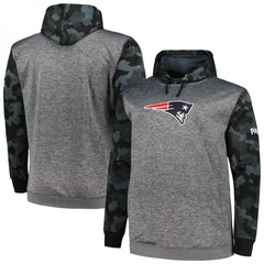 Men's New England Patriots Heather Charcoal Big & Tall Camo Pullover Hoodie 