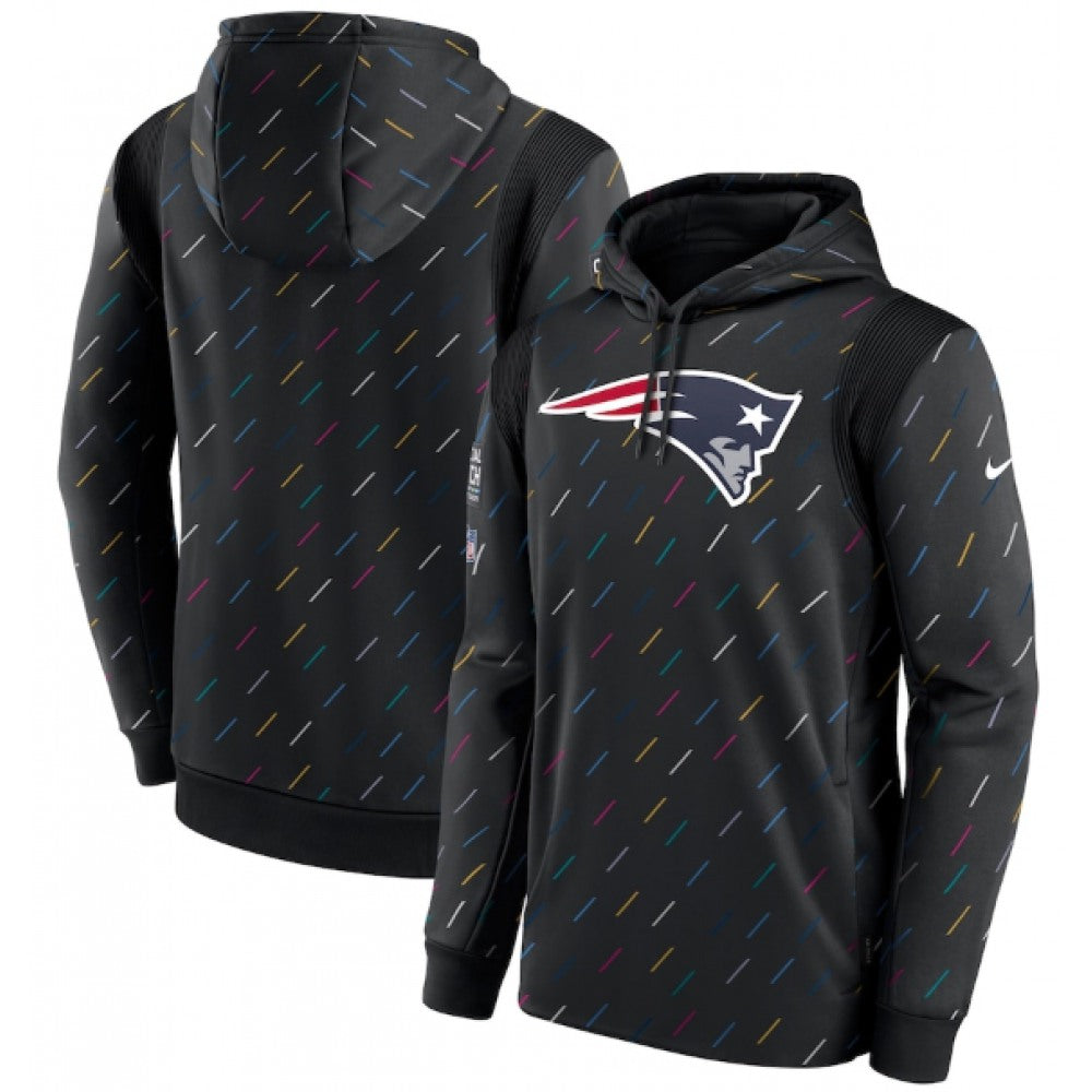 Men's New England Patriots 2021 Charcoal Crucial Catch Therma Pullover Hoodie 