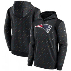 Men's New England Patriots 2021 Charcoal Crucial Catch Therma Pullover Hoodie 