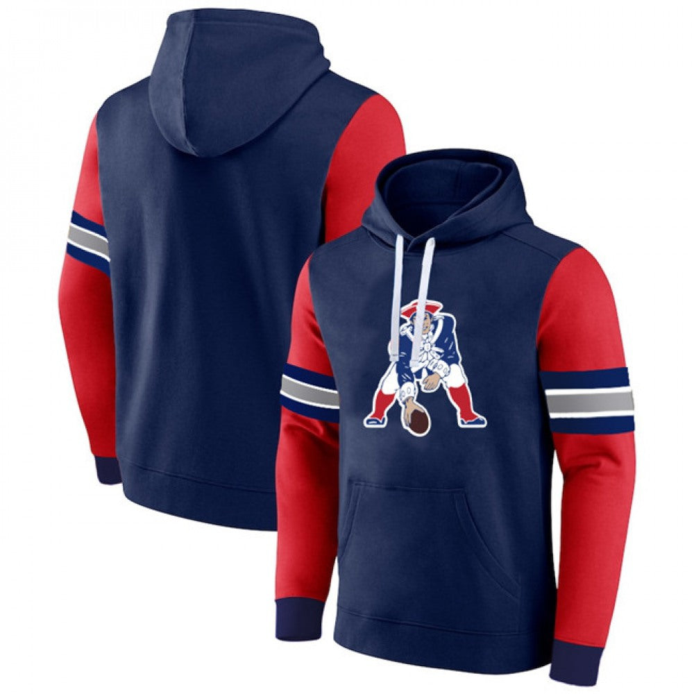 Men's New England Patriots Navy/Red Pullover Hoodie 