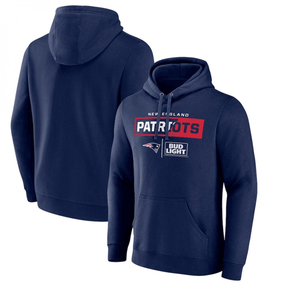 Men's New England Patriots Navy x Bud Light Pullover Hoodie 