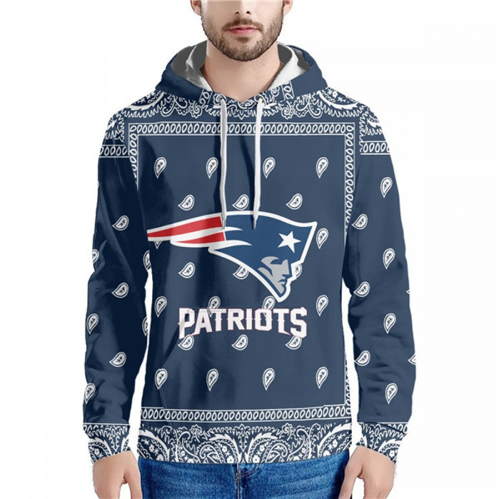 Men's New England Patriots Navy Pullover Hoodie 