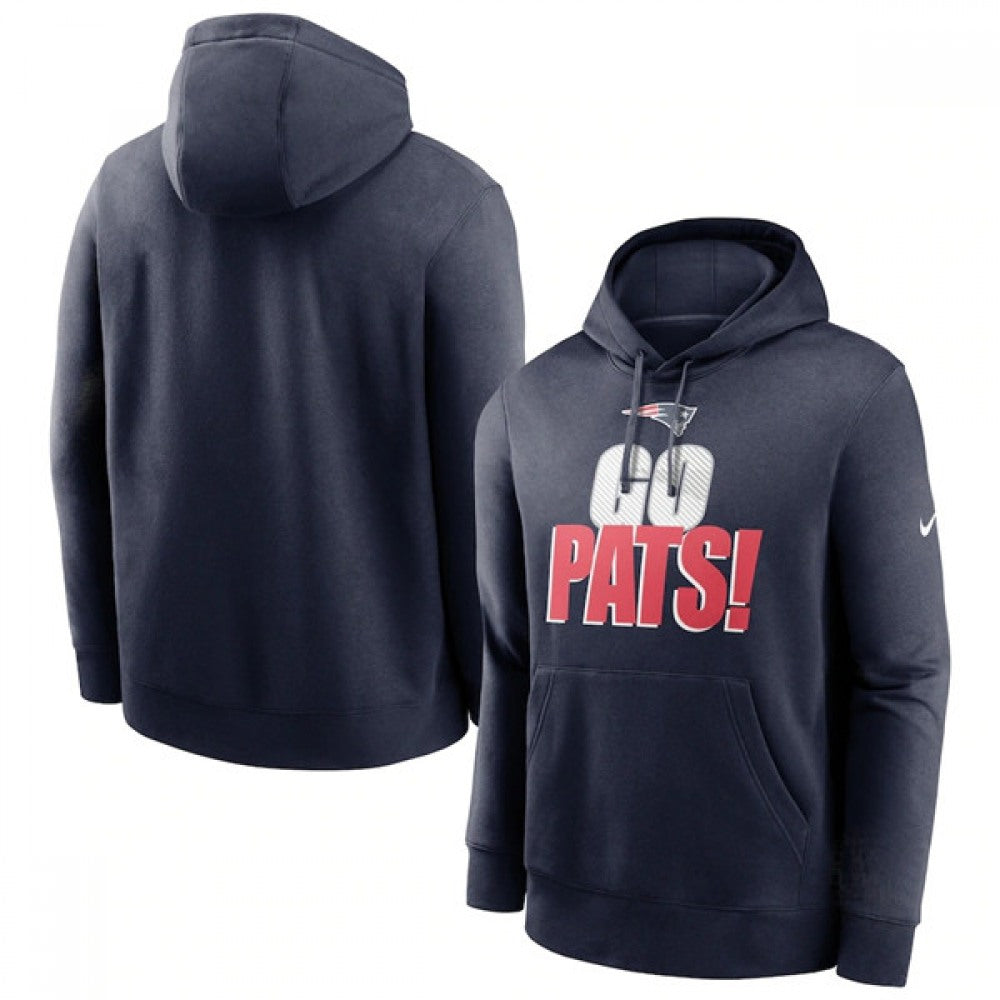 Men's New England Patriots Navy Fan Gear Local Club Pullover Hoodie 