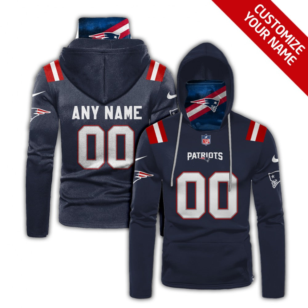 Men's New England Patriots 2020 Navy Customize Hoodie Mask 
