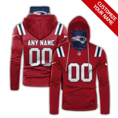 Men's New England Patriots 2020 Red Customize Hoodie Mask 