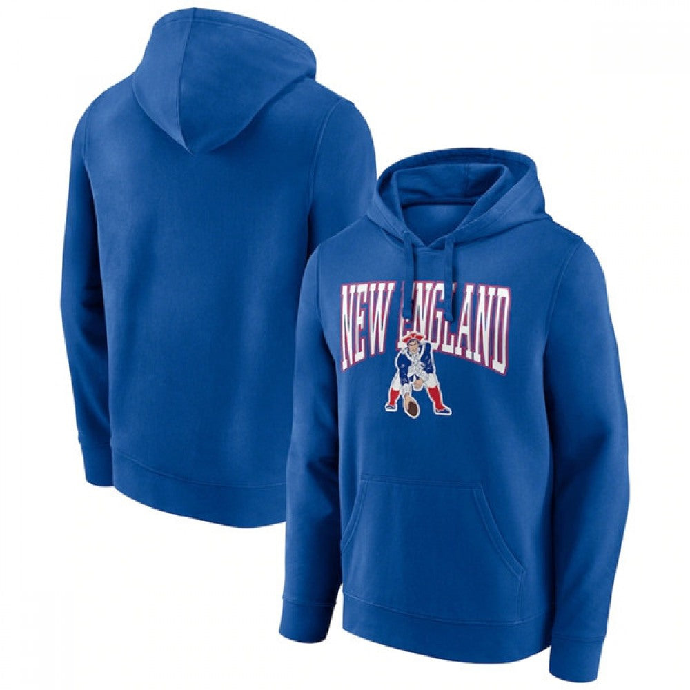 Men's New England Patriots Royal Gridiron Classics Campus Standard Pullover Hoodie 