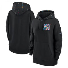Women's New England Patriots Black 2023 Crucial Catch Club Pullover Hoodie(Run Small) 