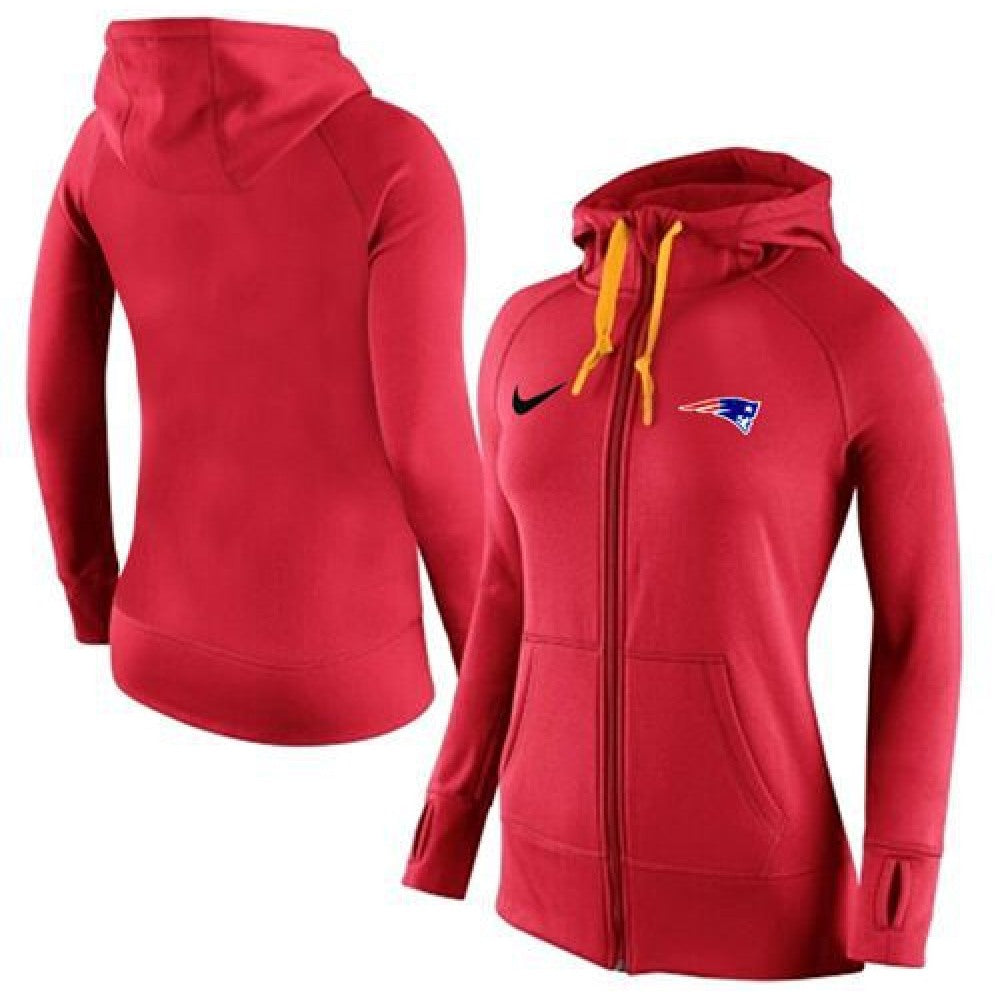 Women's New England Patriots Full-Zip Performance Hoodie Red 