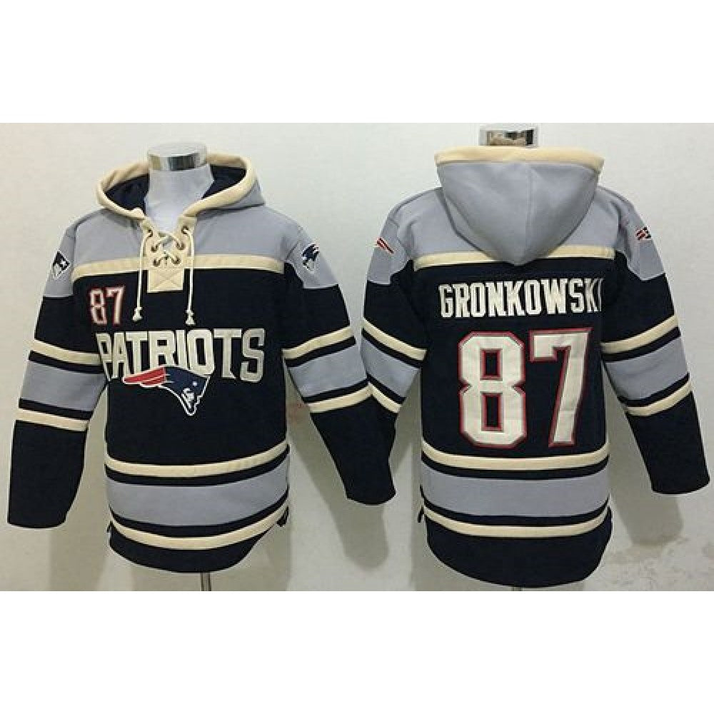 New England Patriots #87 Rob Gronkowski Blue Sawyer Hoodie Sweatshirt NFL Hoodie 