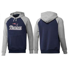 New England Patriots Authentic Logo Pullover Hoodie Dark Blue & Grey 