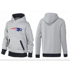 New England Patriots Logo Pullover Hoodie Grey & Black 