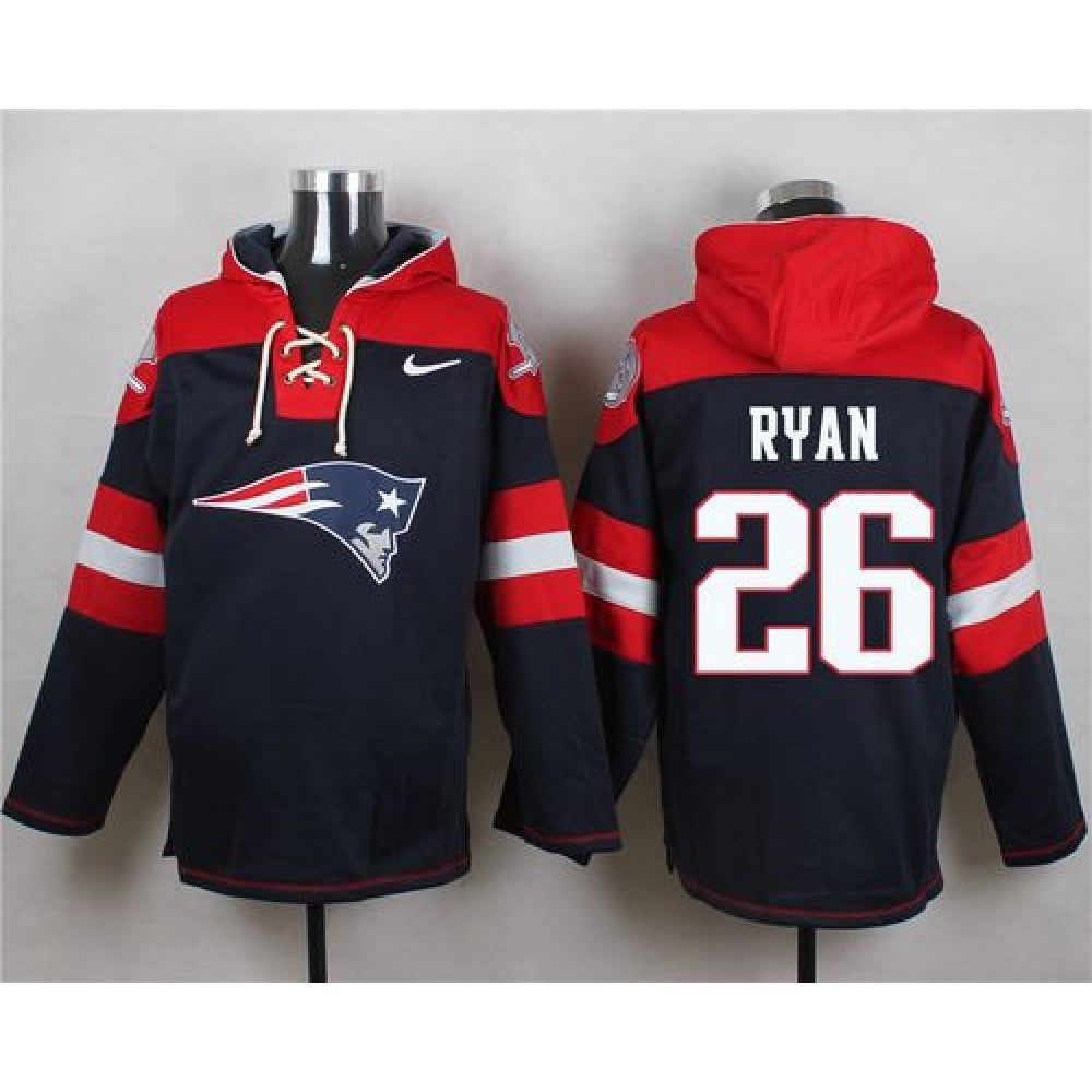 Patriots #26 Logan Ryan Navy Blue Player Pullover NFL Hoodie 