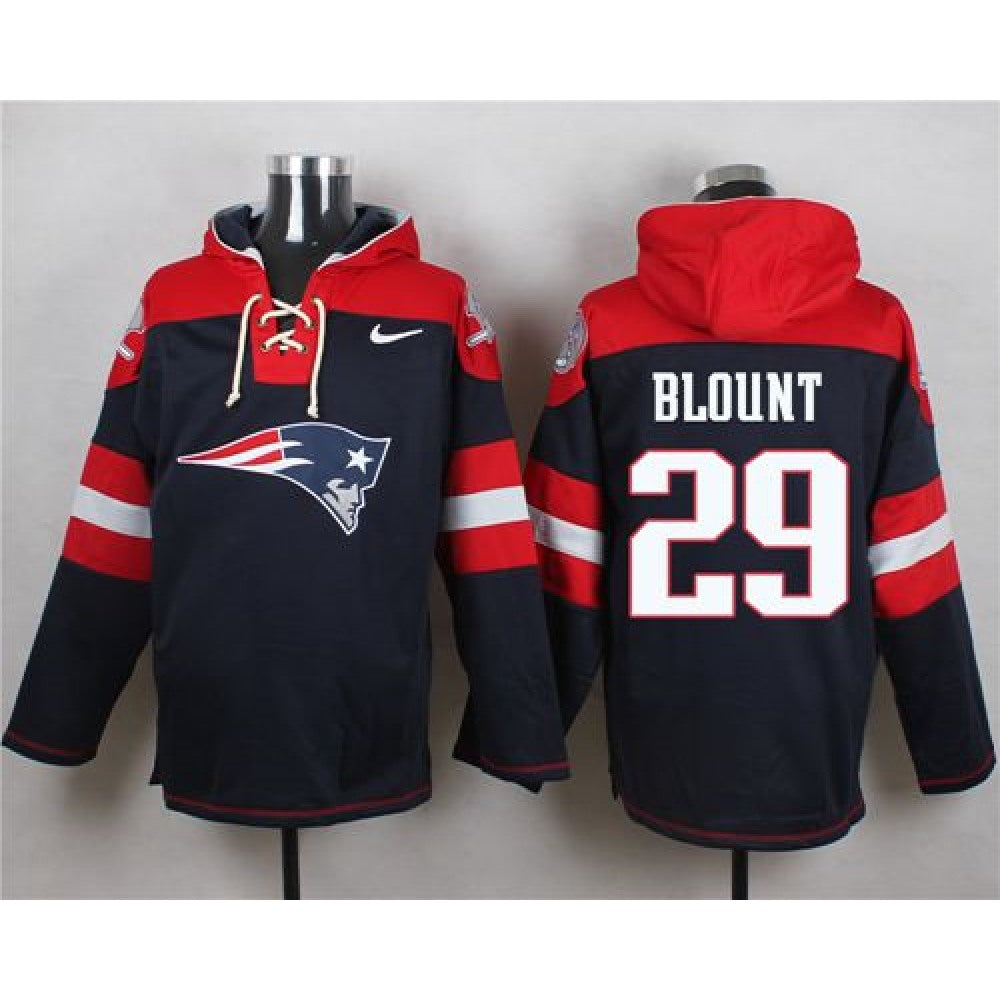 Patriots #29 LeGarrette Blount Navy Blue Player Pullover NFL Hoodie 