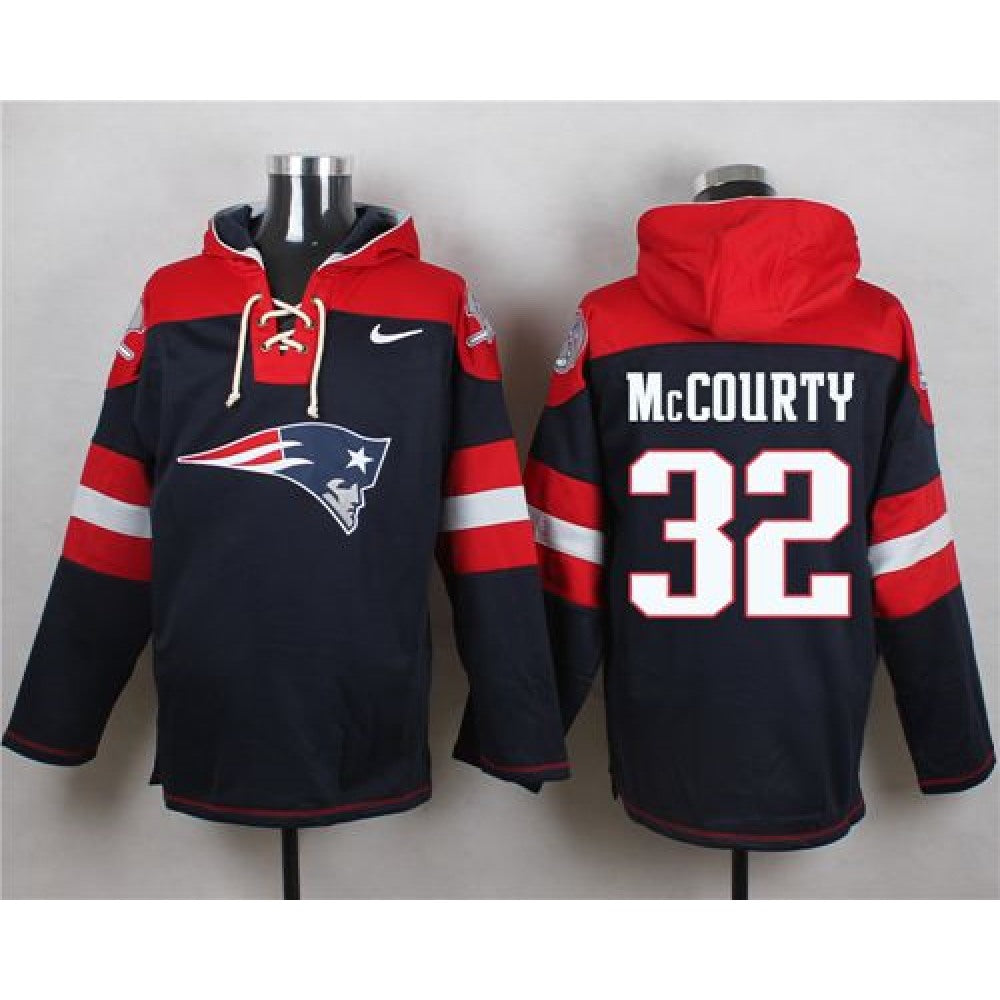 Patriots #32 Devin McCourty Navy Blue Player Pullover NFL Hoodie 