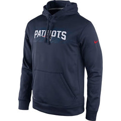 New England Patriots KO Speed Wordmark Performance Hoodie Navy Blue 