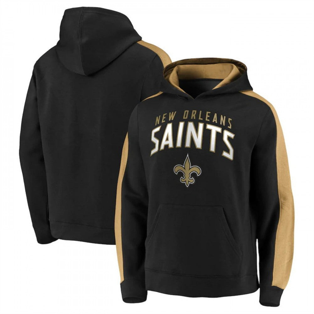 Men's New Orleans Saints Black Game Time Arch Pullover Hoodie 
