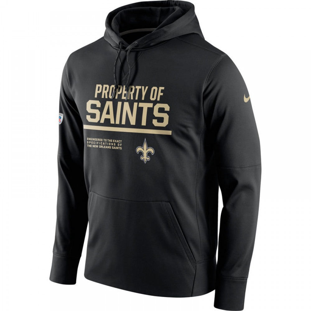 Men's New Orleans Saints Black Circuit Property Of Performance Pullover Hoodie 