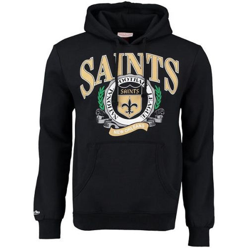 Men's New Orleans Saints Mitchell & Ness Black Fair Catch Pullover Hoodie 