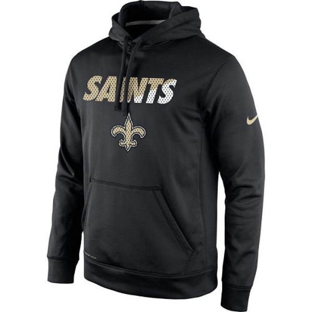 Men's New Orleans Saints Black Kick Off Staff Performance Pullover Hoodie 