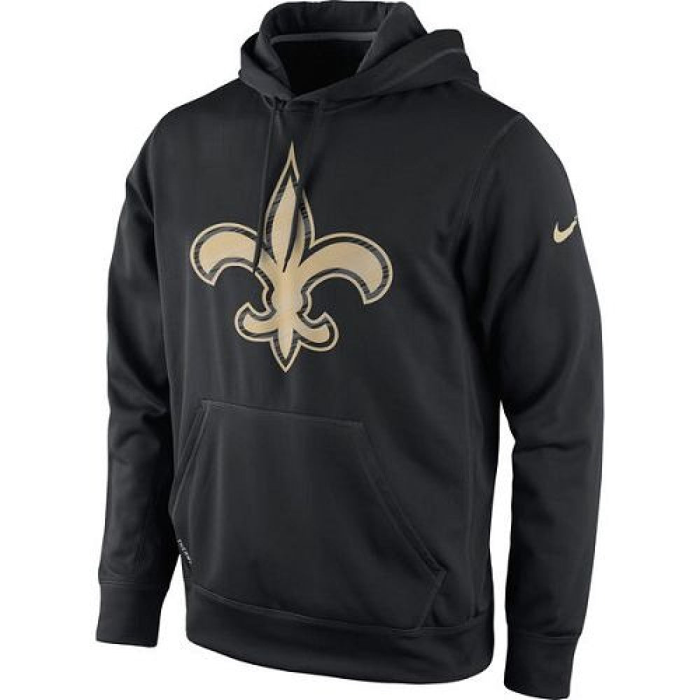 Men's New Orleans Saints Black Warp Performance Pullover Hoodie 