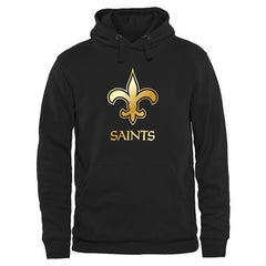 Men's New Orleans Saints Pro Line Black Gold Collection Pullover Hoodie 