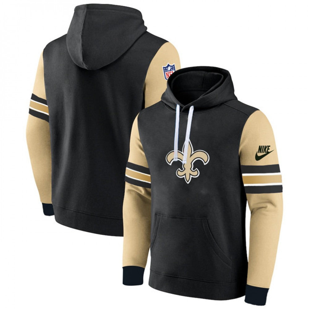 Men's New Orleans Saints Black/Gold Pullover Hoodie 