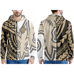 Men's New Orleans Saints Black/Gold Pullover Hoodie 