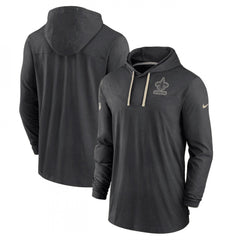 Men's New Orleans Saints Black Sideline Pop Performance Pullover Long Sleeve Hoodie T-Shirt 