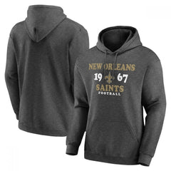 Men's New Orleans Saints Heathered Charcoal Fierce Competitor Pullover Hoodie 