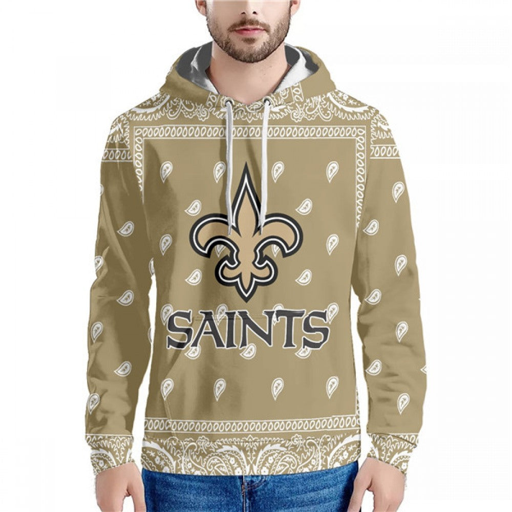 Men's New Orleans Saints Gold Pullover Hoodie 