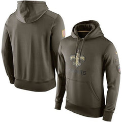 Men's New Orleans Saints Olive Salute To Service KO Performance Hoodie 