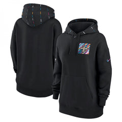 Women's New Orleans Saints Black 2023 Crucial Catch Club Pullover Hoodie(Run Small) 