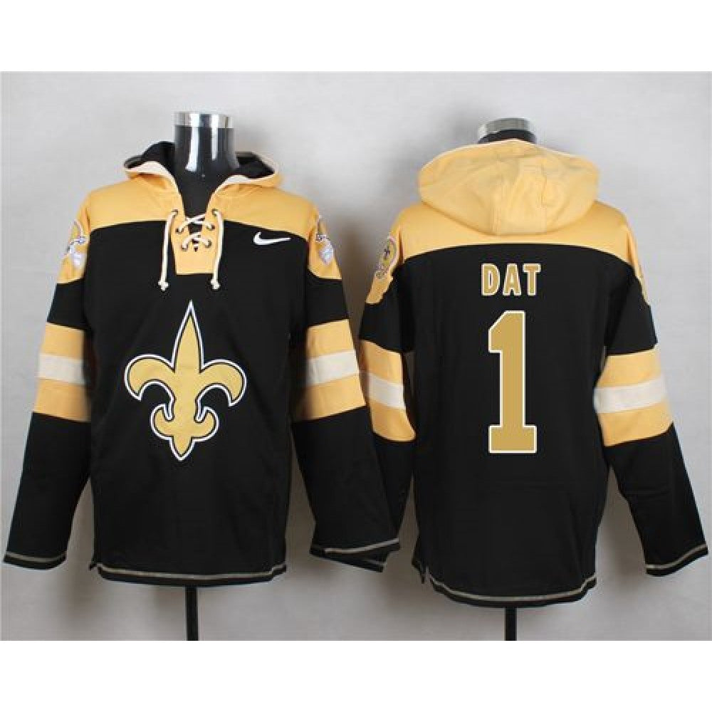 Saints #1 Who Dat Black Player Pullover NFL Hoodie 