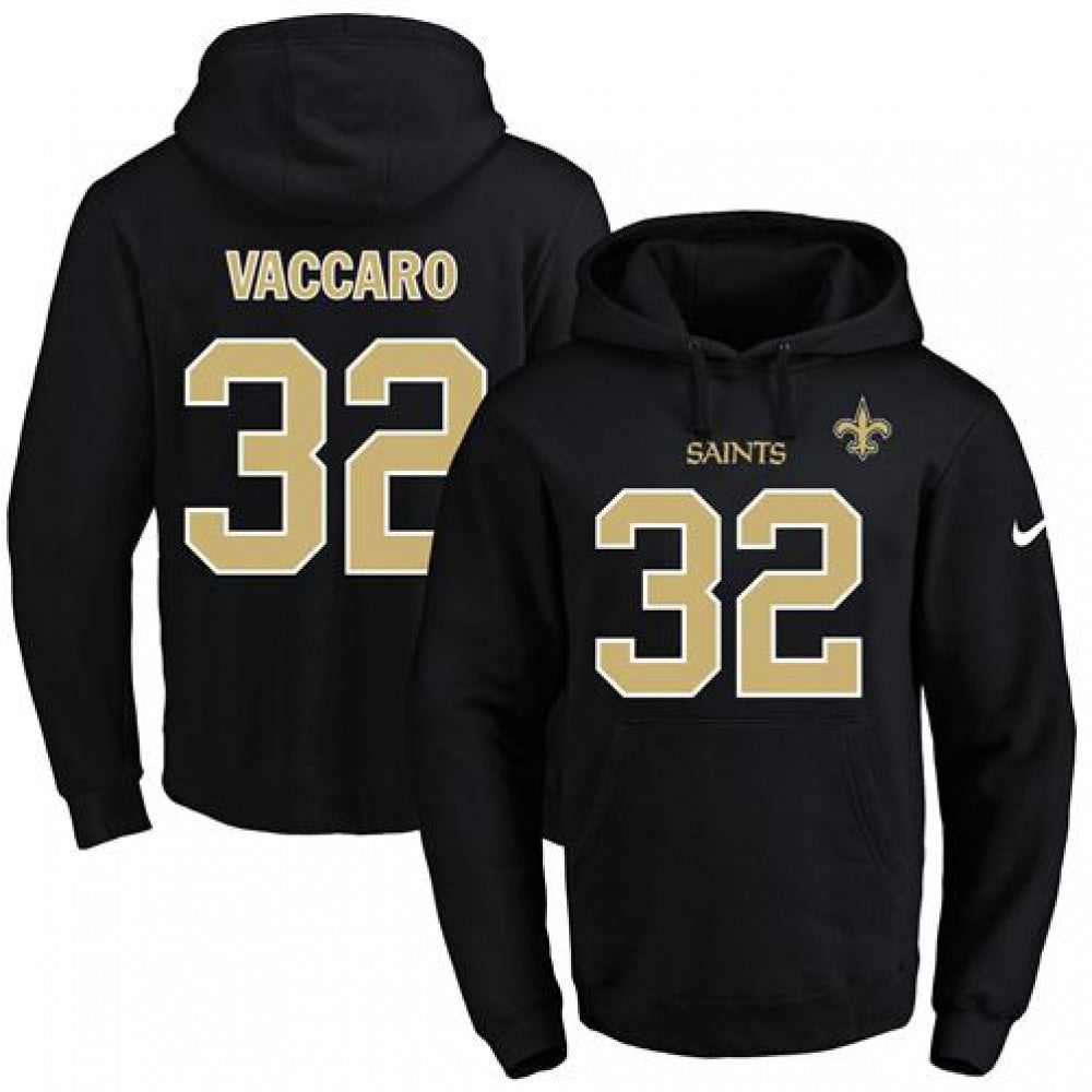Saints #32 Kenny Vaccaro Black Name & Number Pullover NFL Hoodie 